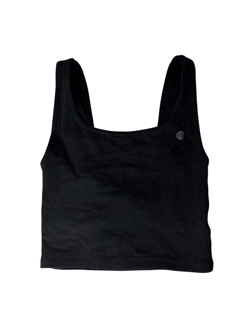 American Eagle black cropped tank top stretch cotton cross back size XS